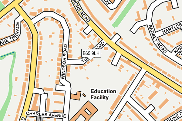 B65 9LH map - OS OpenMap – Local (Ordnance Survey)