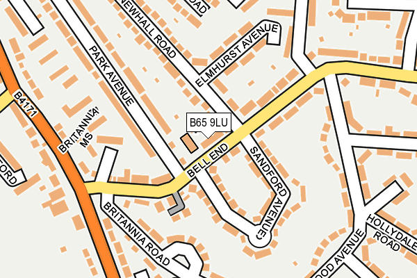 B65 9LU map - OS OpenMap – Local (Ordnance Survey)