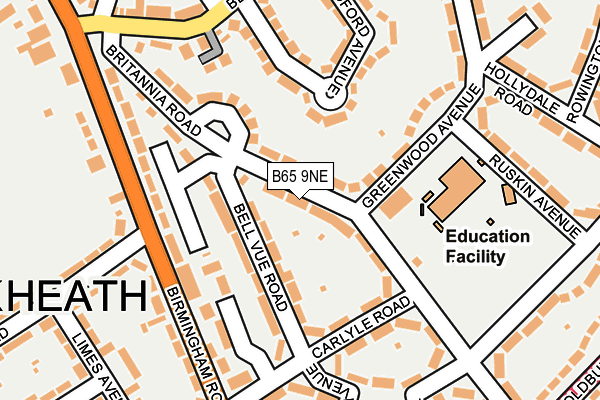 B65 9NE map - OS OpenMap – Local (Ordnance Survey)