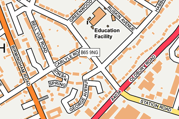 B65 9NG map - OS OpenMap – Local (Ordnance Survey)