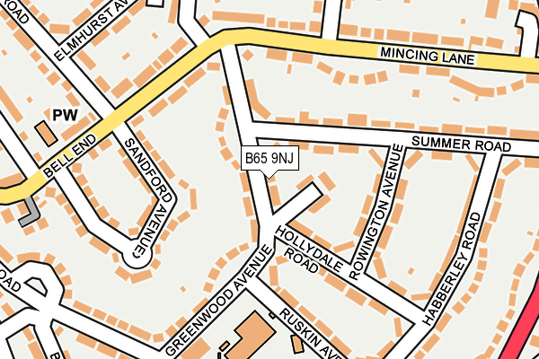 B65 9NJ map - OS OpenMap – Local (Ordnance Survey)