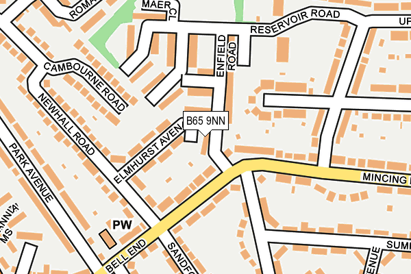 B65 9NN map - OS OpenMap – Local (Ordnance Survey)