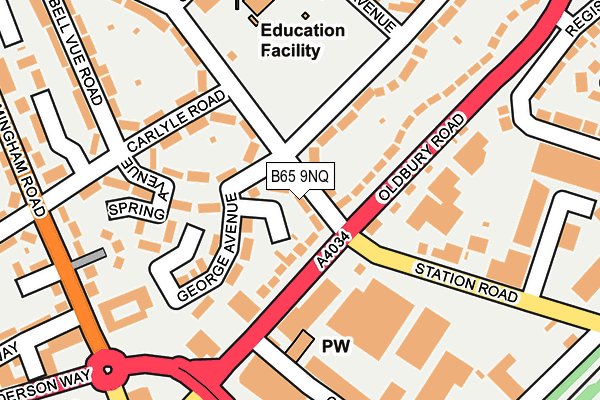 B65 9NQ map - OS OpenMap – Local (Ordnance Survey)