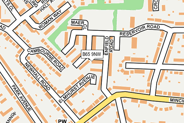 B65 9NW map - OS OpenMap – Local (Ordnance Survey)