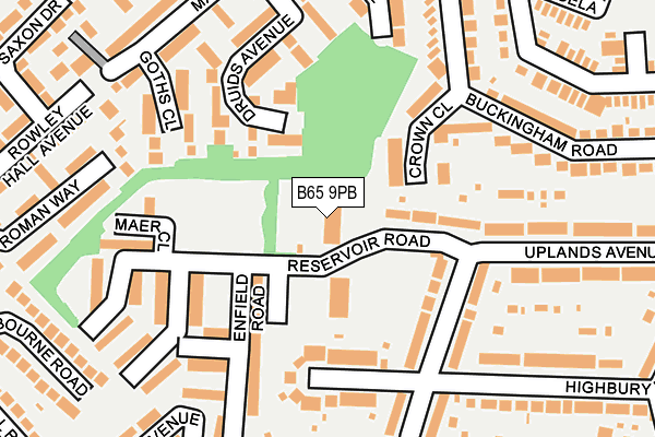 B65 9PB map - OS OpenMap – Local (Ordnance Survey)