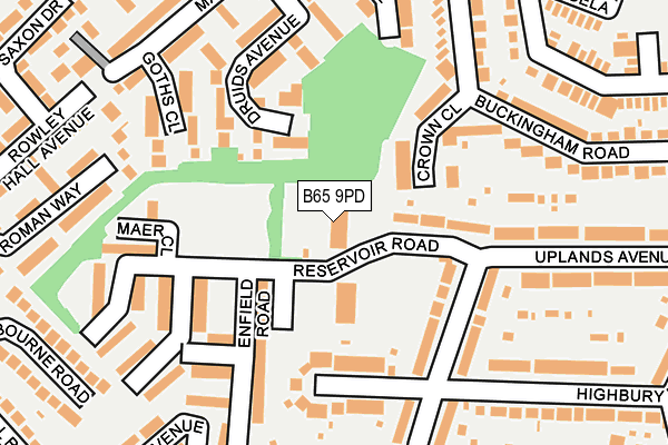 B65 9PD map - OS OpenMap – Local (Ordnance Survey)