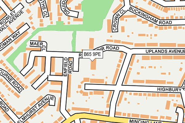 B65 9PE map - OS OpenMap – Local (Ordnance Survey)