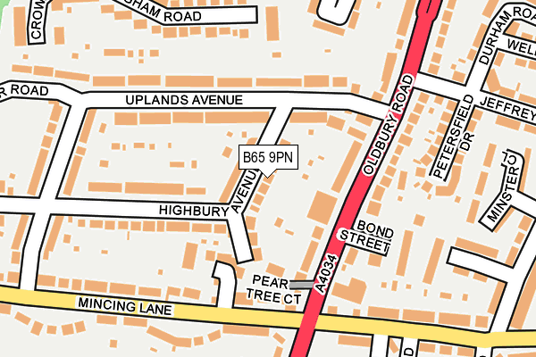 B65 9PN map - OS OpenMap – Local (Ordnance Survey)