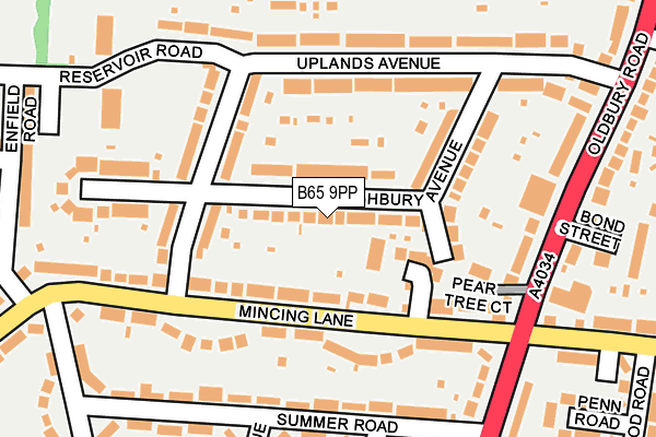 B65 9PP map - OS OpenMap – Local (Ordnance Survey)