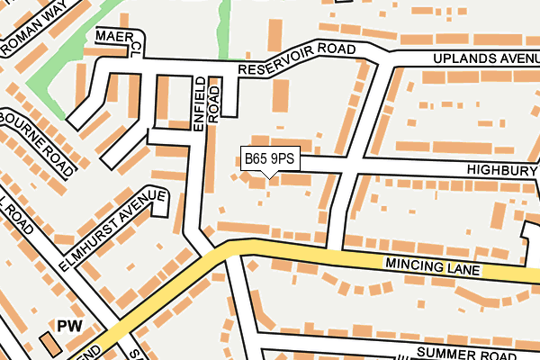 B65 9PS map - OS OpenMap – Local (Ordnance Survey)