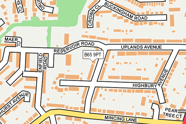 B65 9PT map - OS OpenMap – Local (Ordnance Survey)