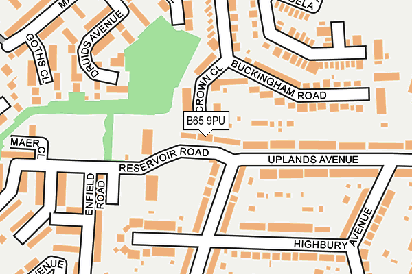 B65 9PU map - OS OpenMap – Local (Ordnance Survey)