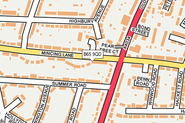 B65 9QD map - OS OpenMap – Local (Ordnance Survey)