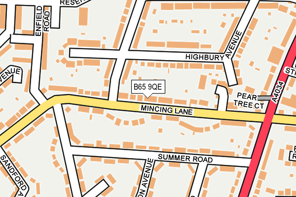 B65 9QE map - OS OpenMap – Local (Ordnance Survey)