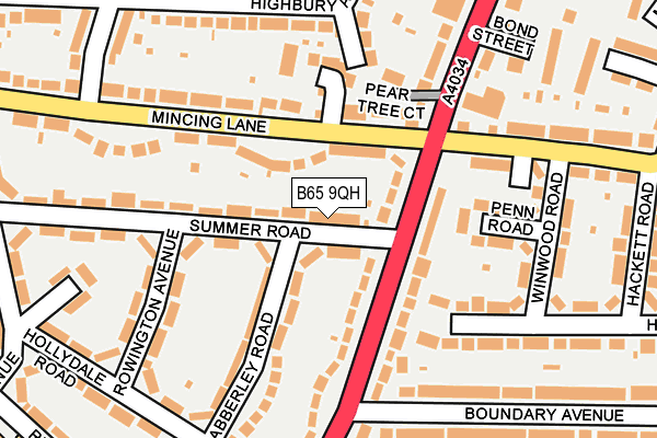 B65 9QH map - OS OpenMap – Local (Ordnance Survey)