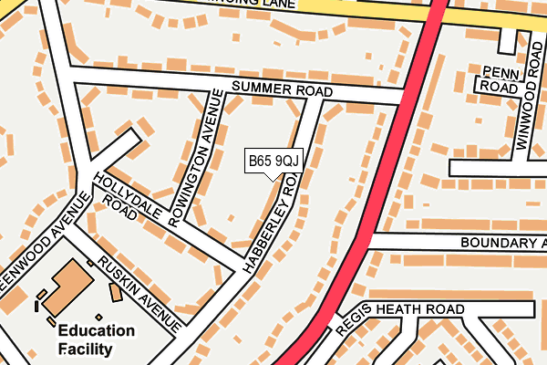 B65 9QJ map - OS OpenMap – Local (Ordnance Survey)