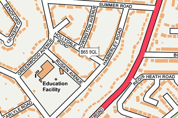 B65 9QL map - OS OpenMap – Local (Ordnance Survey)