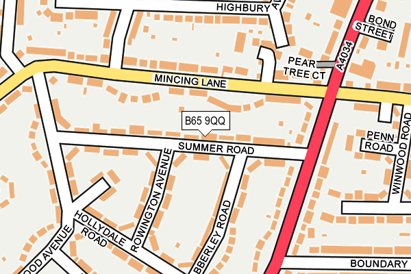 B65 9QQ map - OS OpenMap – Local (Ordnance Survey)