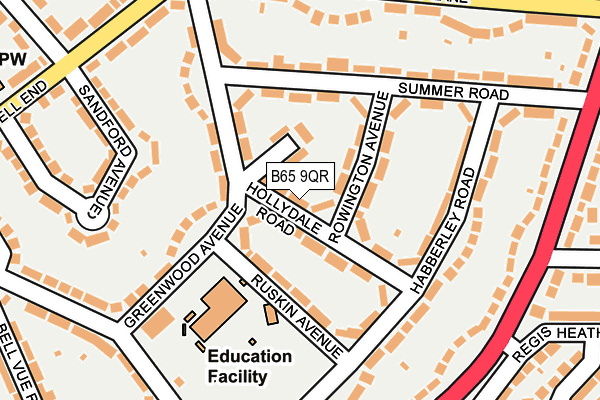 B65 9QR map - OS OpenMap – Local (Ordnance Survey)