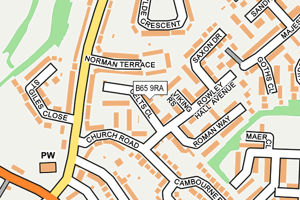 B65 9RA map - OS OpenMap – Local (Ordnance Survey)