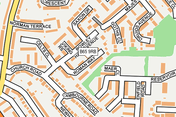 B65 9RB map - OS OpenMap – Local (Ordnance Survey)