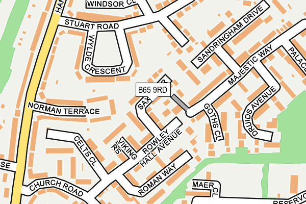 B65 9RD map - OS OpenMap – Local (Ordnance Survey)