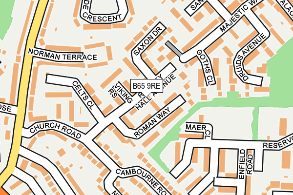 B65 9RE map - OS OpenMap – Local (Ordnance Survey)