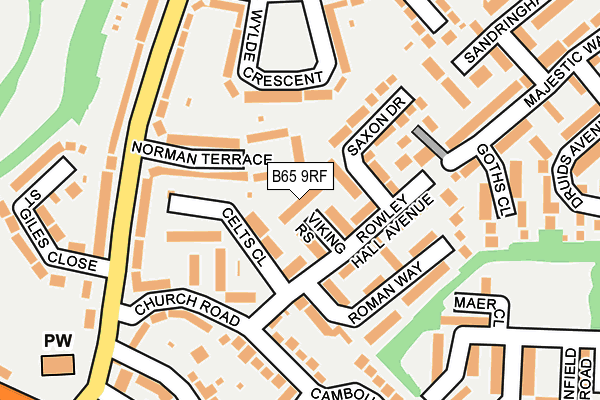 B65 9RF map - OS OpenMap – Local (Ordnance Survey)