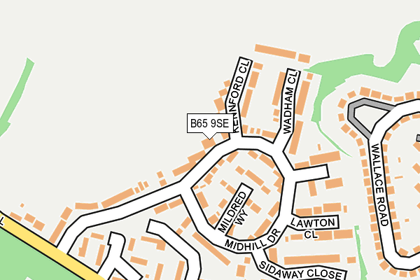 B65 9SE map - OS OpenMap – Local (Ordnance Survey)