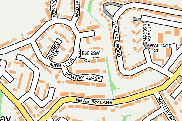 B65 9SW map - OS OpenMap – Local (Ordnance Survey)