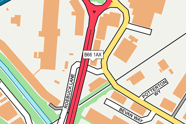 B66 1AX map - OS OpenMap – Local (Ordnance Survey)