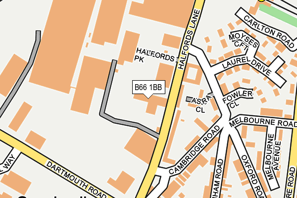 B66 1BB map - OS OpenMap – Local (Ordnance Survey)