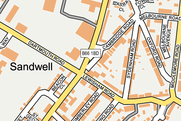 B66 1BD map - OS OpenMap – Local (Ordnance Survey)