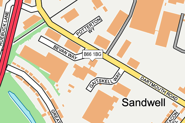 B66 1BG map - OS OpenMap – Local (Ordnance Survey)