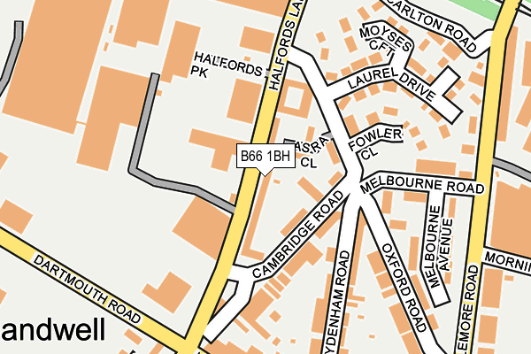 B66 1BH map - OS OpenMap – Local (Ordnance Survey)
