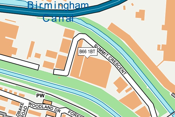 B66 1BT map - OS OpenMap – Local (Ordnance Survey)