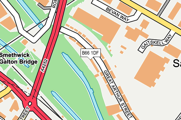 B66 1DF map - OS OpenMap – Local (Ordnance Survey)