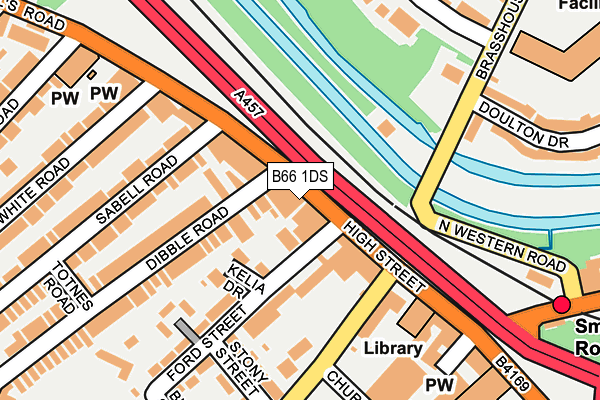 B66 1DS map - OS OpenMap – Local (Ordnance Survey)