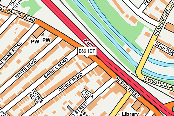 B66 1DT map - OS OpenMap – Local (Ordnance Survey)