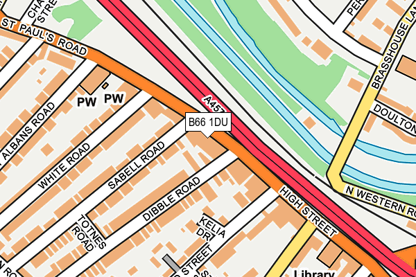 B66 1DU map - OS OpenMap – Local (Ordnance Survey)