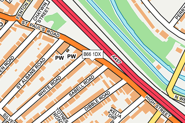 B66 1DX map - OS OpenMap – Local (Ordnance Survey)