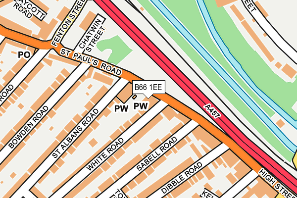 B66 1EE map - OS OpenMap – Local (Ordnance Survey)