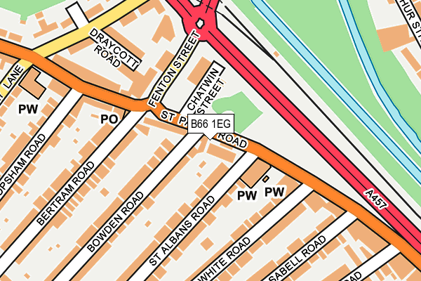 B66 1EG map - OS OpenMap – Local (Ordnance Survey)