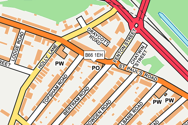 B66 1EH map - OS OpenMap – Local (Ordnance Survey)