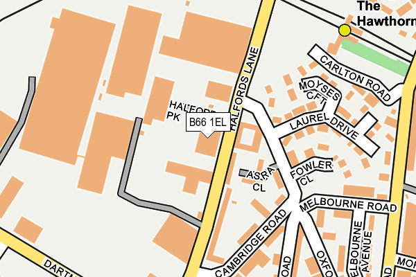 B66 1EL map - OS OpenMap – Local (Ordnance Survey)