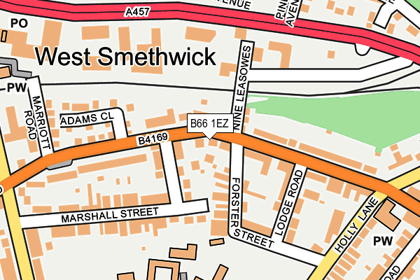 B66 1EZ map - OS OpenMap – Local (Ordnance Survey)