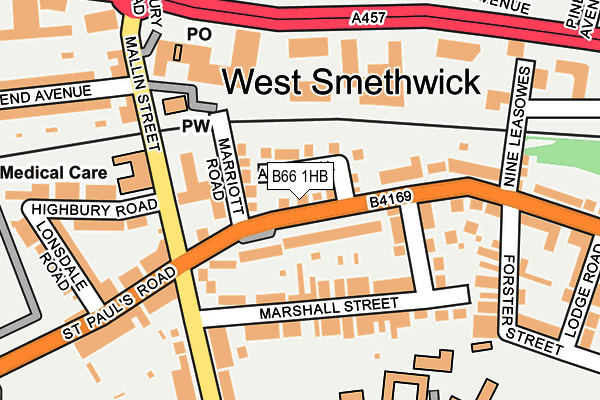 B66 1HB map - OS OpenMap – Local (Ordnance Survey)