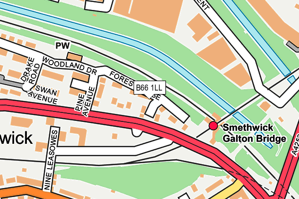 B66 1LL map - OS OpenMap – Local (Ordnance Survey)