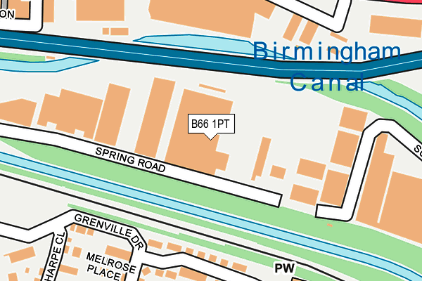 B66 1PT map - OS OpenMap – Local (Ordnance Survey)