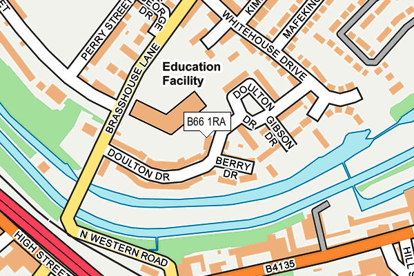 B66 1RA map - OS OpenMap – Local (Ordnance Survey)